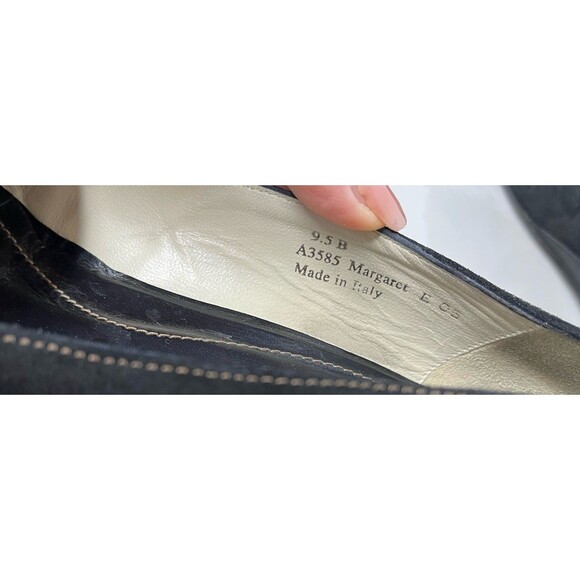 Coach Margaret Suede Leather Wedges Mid Heel 2” Pump Shoe 9.5 D Italy - Picture 8 of 9